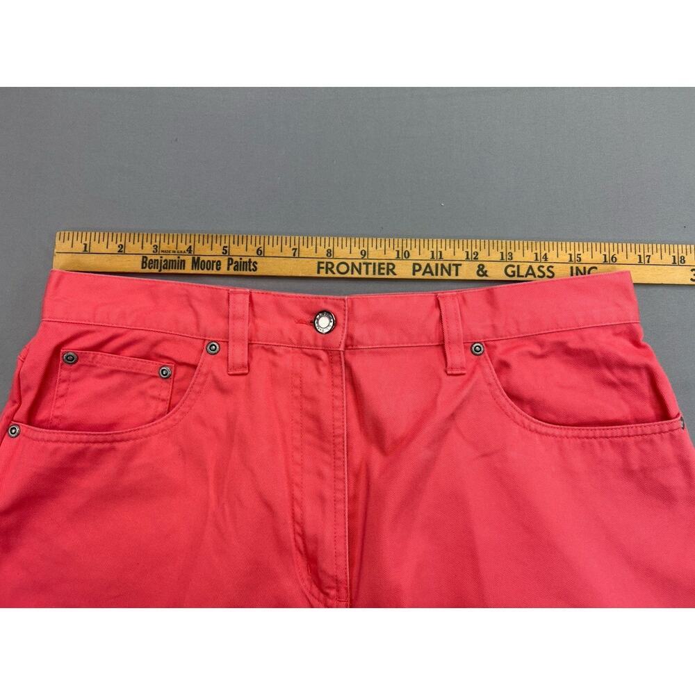 L.L. Bean Women's Shorts Size 14 Regular Coral Red Cotton Twill Chino Flat Front - Picture 6 of 8